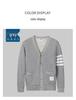 Unisex College Style Cotton Yarn-Dyed Casual Cardigan Jacket