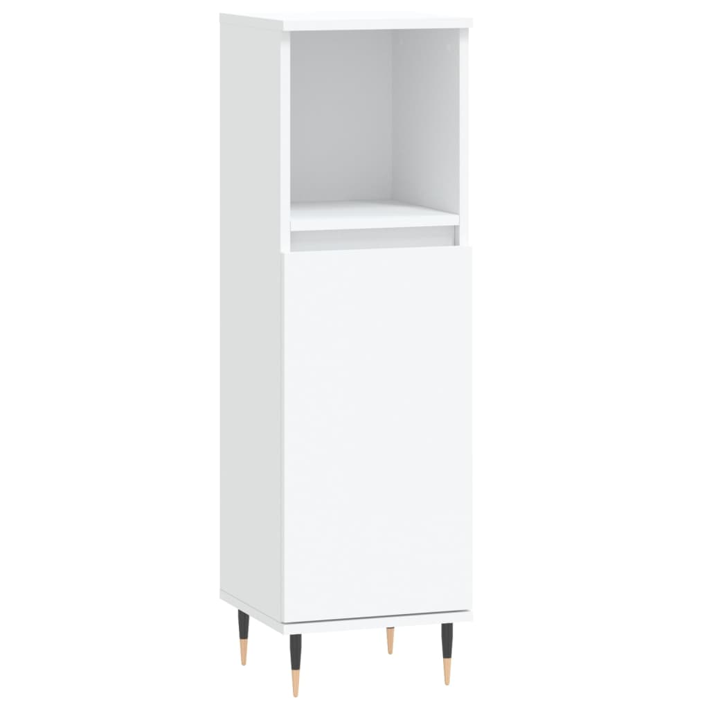 3 Piece Bathroom Furniture Set White Particleboard