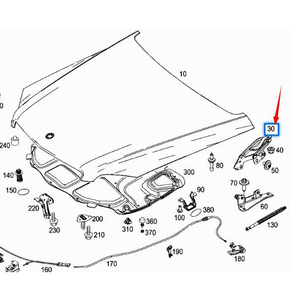 Front Hood Hinge for Mercedes-Benz GLK W204 (Part Nos. 2048800328, 2048800428)