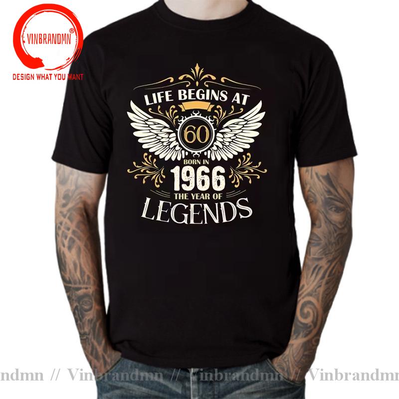 Life Begins At 60 1966 The Year Of Legends Birthday T Shirt Unisex Fashion Trendy Casual Clothing Stylish Tops Tee Shirt Leisure