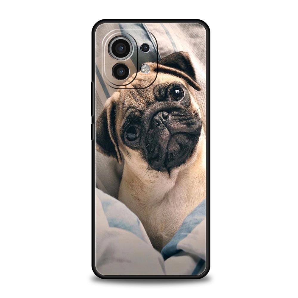 Phone Case For Xiaomi Mi 15 14 14T 13T 12T Pro 12 13 11 Lite 5G 11T X6 X5 Pro Soft TPU Cover Cute Pug Dog