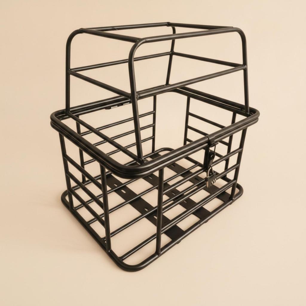 Metal Pet Carrier with Mounting Bracket Safe Bike Basket Sturdy Dog