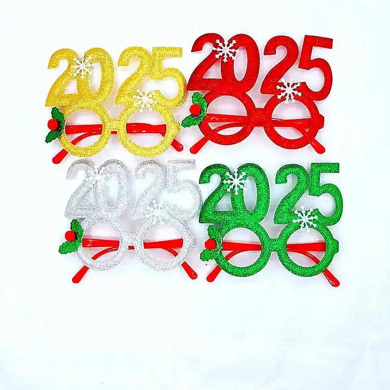 New Year Glasses Happy New Year Party Photo Booth Prop Christmas Ornaments Kids Gifts New Year Eve Party Decoration