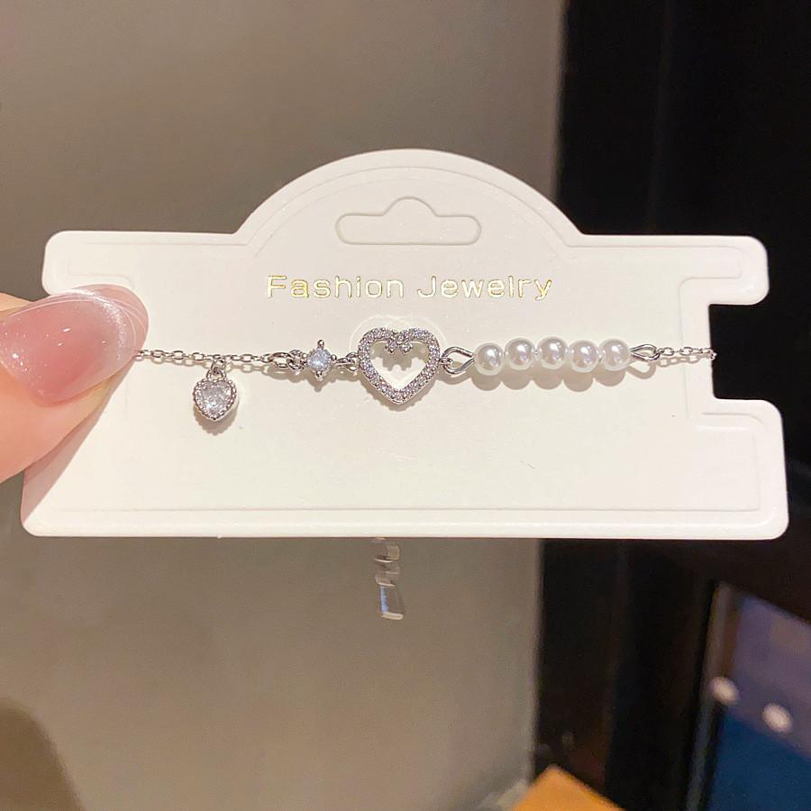 Jewelry Gift For Women Gold Plated Heart Pendant With Artificial Pearl And Zirconia