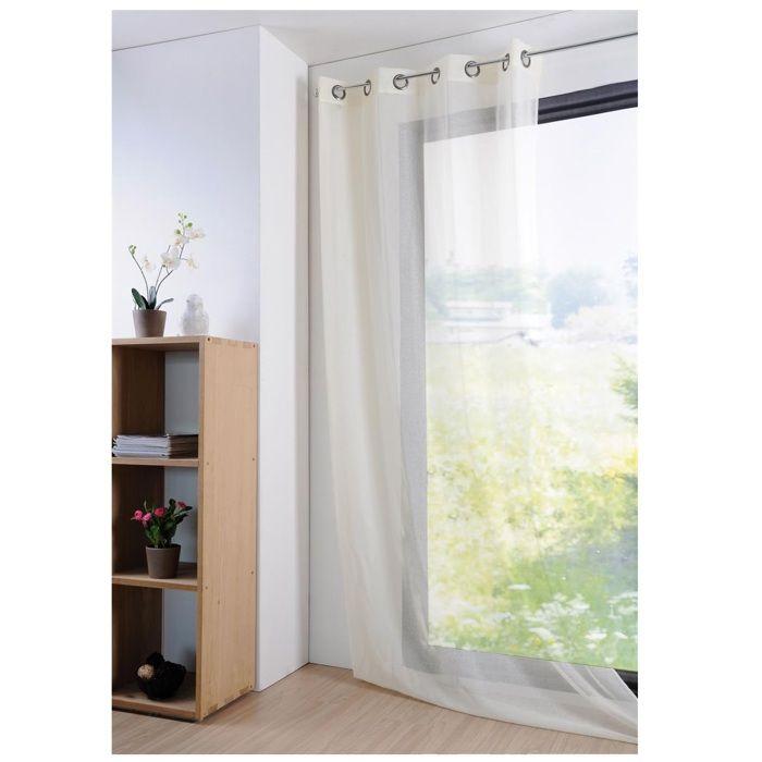 Voilage - Mona - 135 x 260 cm - 100% polyester - Couleur ecru