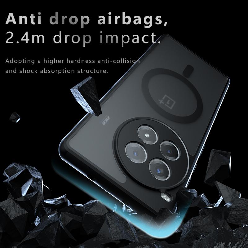 For OnePlus Ace 3 Pro 5G Magnetic Case TPU+PC Matte Anti-Scratch Phone Cover