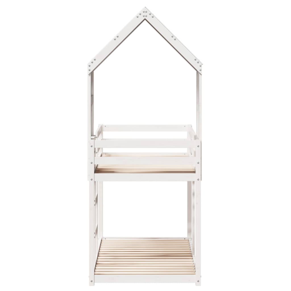 Bunk Bed with Canopy White 80x200 Cm Solid Pine Wood