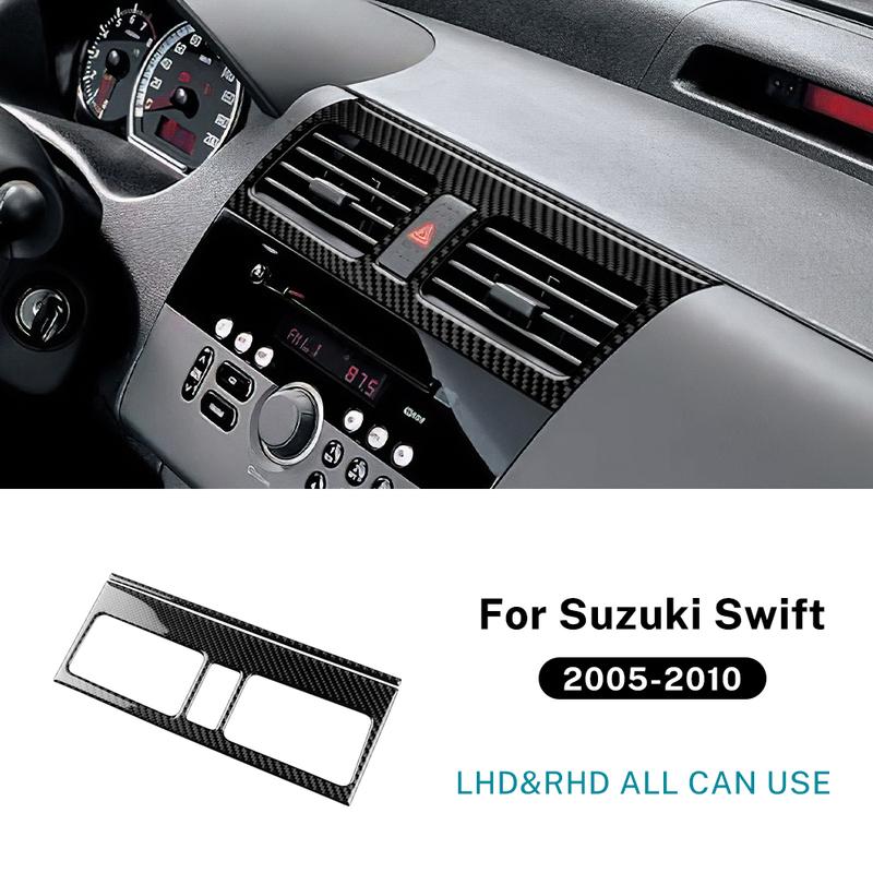 For Suzuki Swift Sport ZC31S ZC32S 2005 2006 2007 2008 2009 2010 Real Soft Carbon Fiber Car Console Air Outlet CD Trim Sticker.