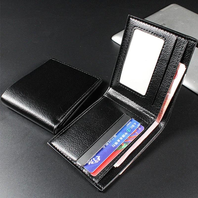 Herren Geldbörse Echtes Leder Herren Geldbörsen Premium Produkt Echtes Rindsleder Geldbörsen für Mann Kurz Schwarz Walet Portefeuille Homme