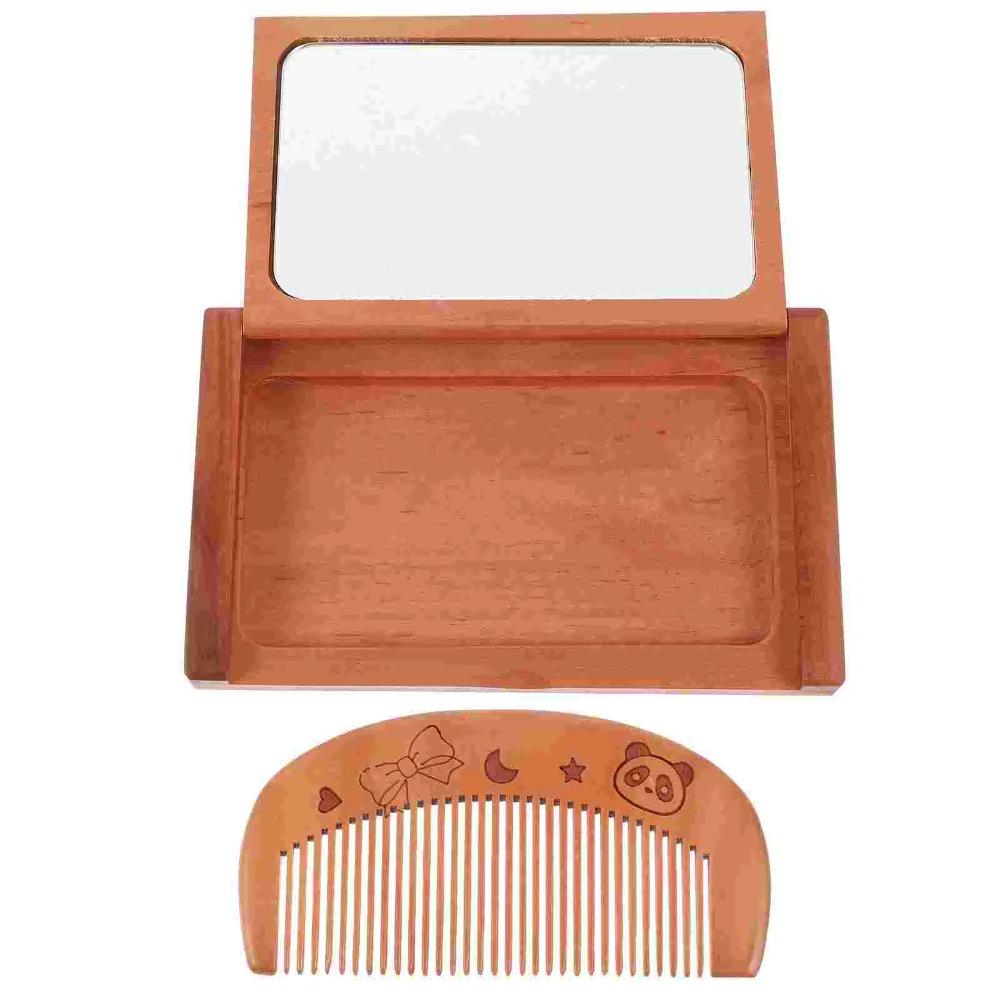 

2 in 1 Portable Folding Mirror Mini Makeup Mirror Durable Foldable Pocket Mirror Makeup Tool Style A