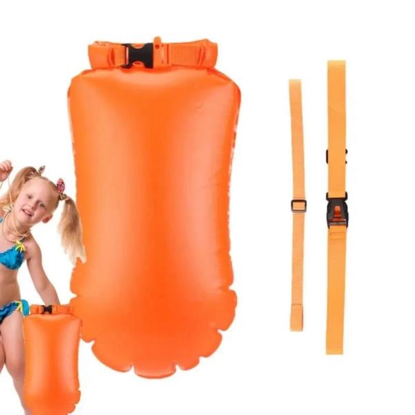 Safety Buoy for Swimming 2-in-1 Inflatable Rescue Buoy Dry Pocket