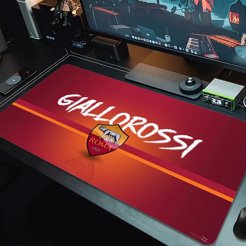 AS Roma Football Color Mouse Pad Large Gaming Table Cushion Non-slip Laptop Tablet Big Mousepad XXL Mat Mini PC Playmat With Lock edge