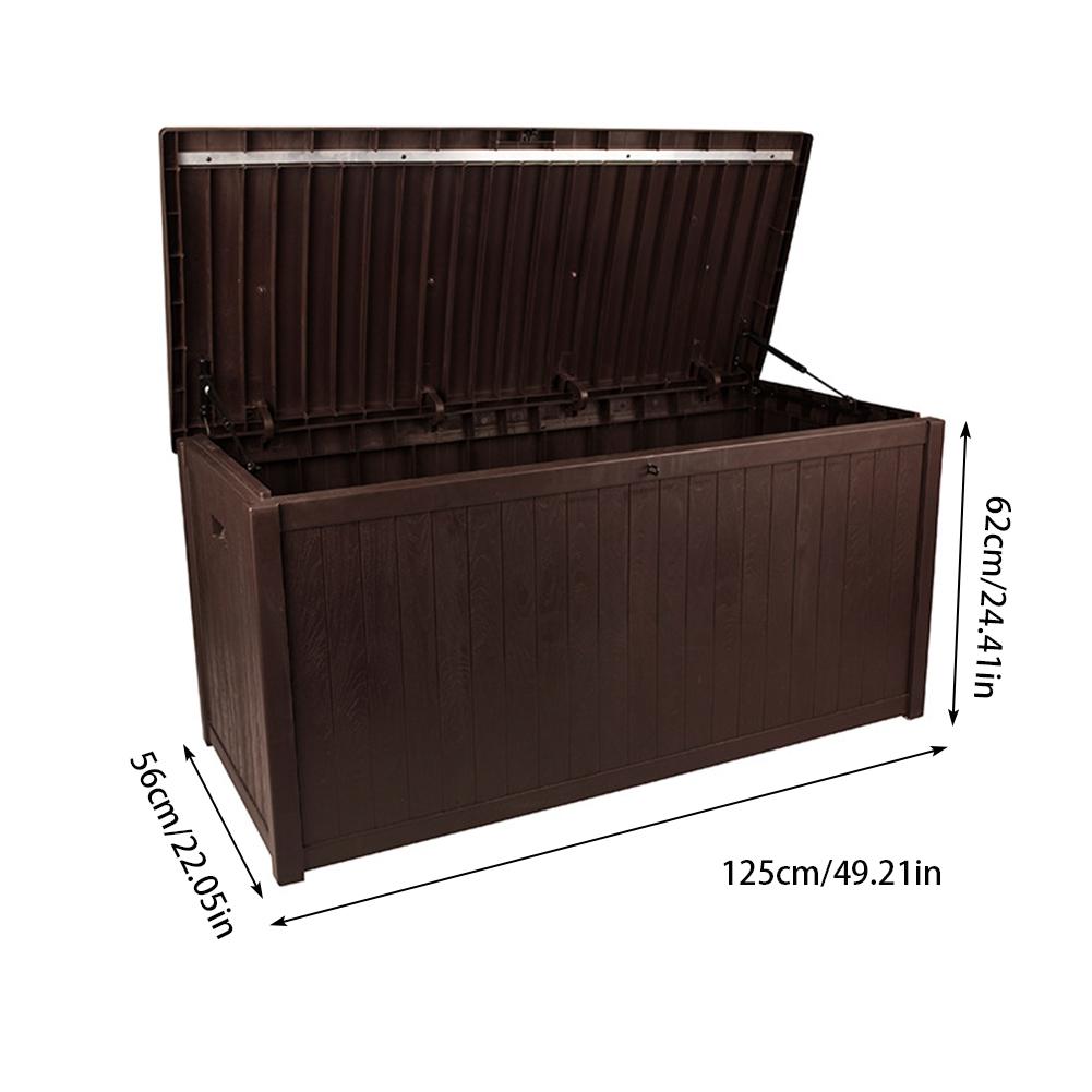 Waterproof Outdoor Storage Box UV-Resistant PP Deck Box Lockable Outside Storage Box Container for Patio Furniure