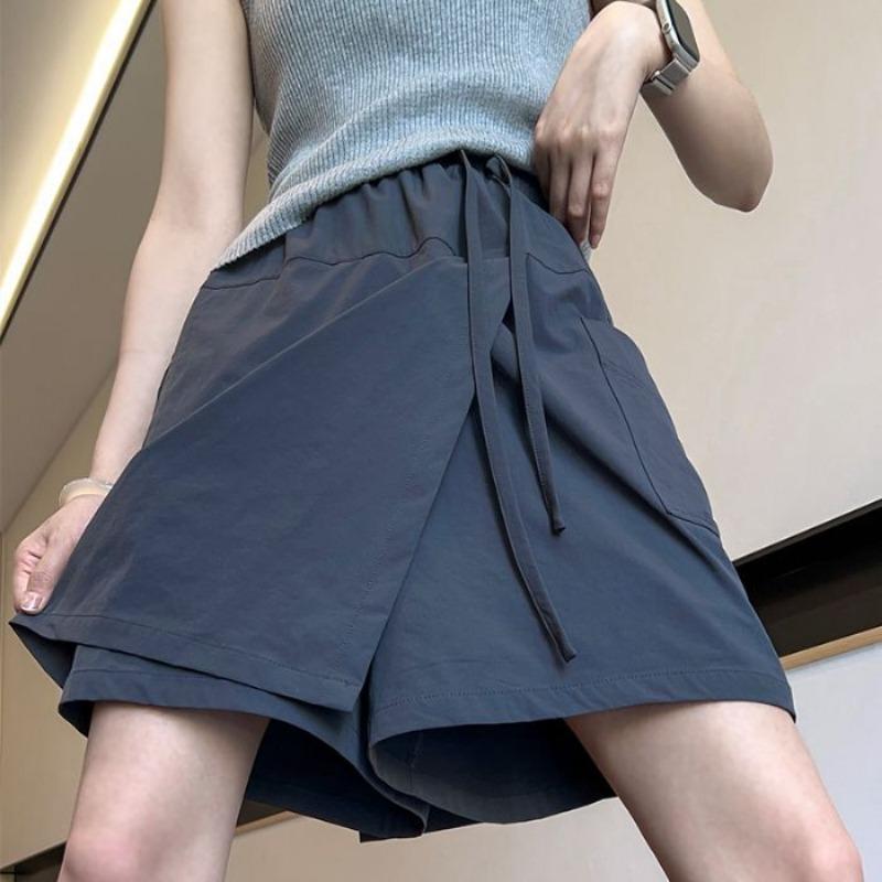 Women High Waist Cargo Skort Elastic Waist Casual Shorts With Pockets