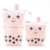 Japanese-Style Cute Milk Tea Pencil Case for Students - Multifunctional, Large Capacity Stationery Bag