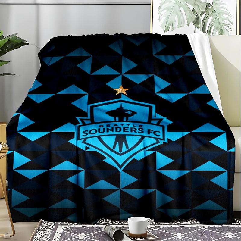 1PC Seattle Sounders FC Printed Soft Flannel Blanket Throw for Adult Bedroom Living Room Sofa Camping Travel Fan Gifts Christmas Gifts