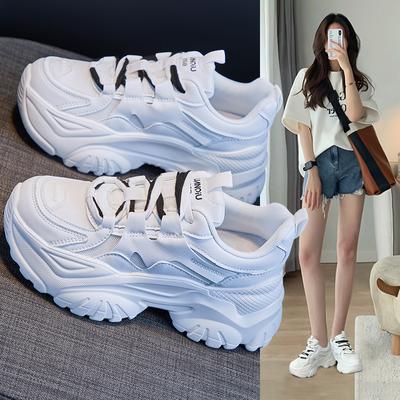 Platformos tėtis batai, moteriški, naujo ūgio, balti laisvalaikio sporto šakai, pavasario ir rudens vasarai, tinkantys ir lengvi
