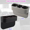 Car Cup Holder Expander & Seat Gap Filler - PU Leather Cover with Stitching, Multifunctional Front Seat Organizer, for Car Truck Van, Holds Large
