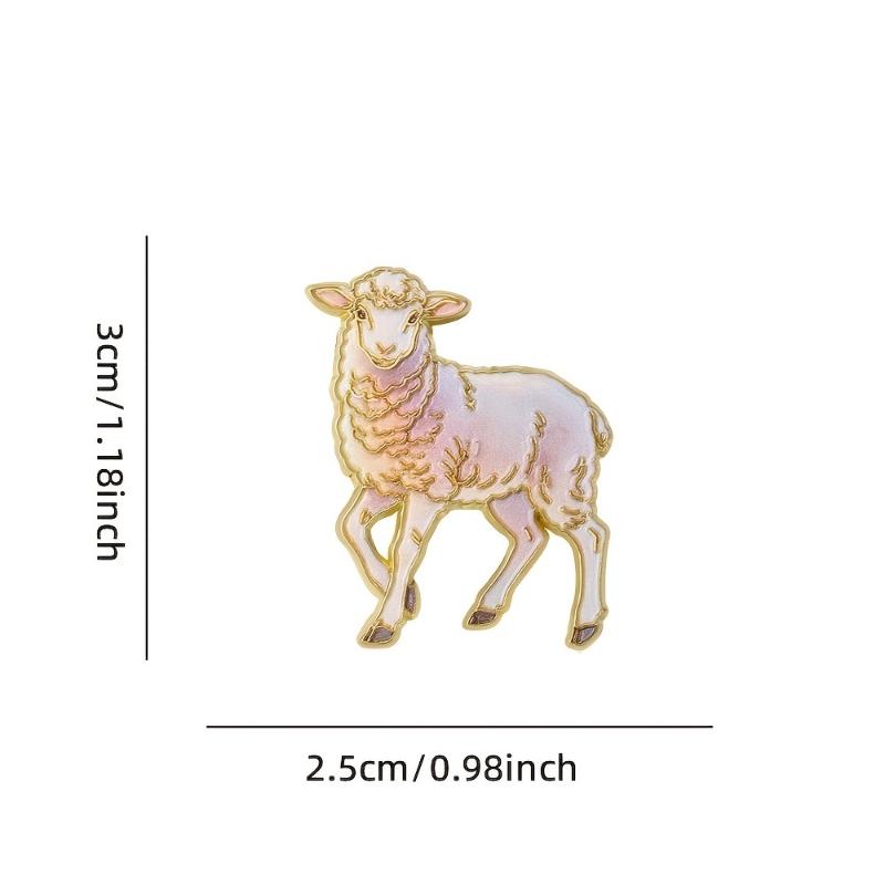 2027 Chinese Zodiac Sheep Brooch Unisex Curly Sheep Pin for Party Office Outfit New Year Souvenir Gift