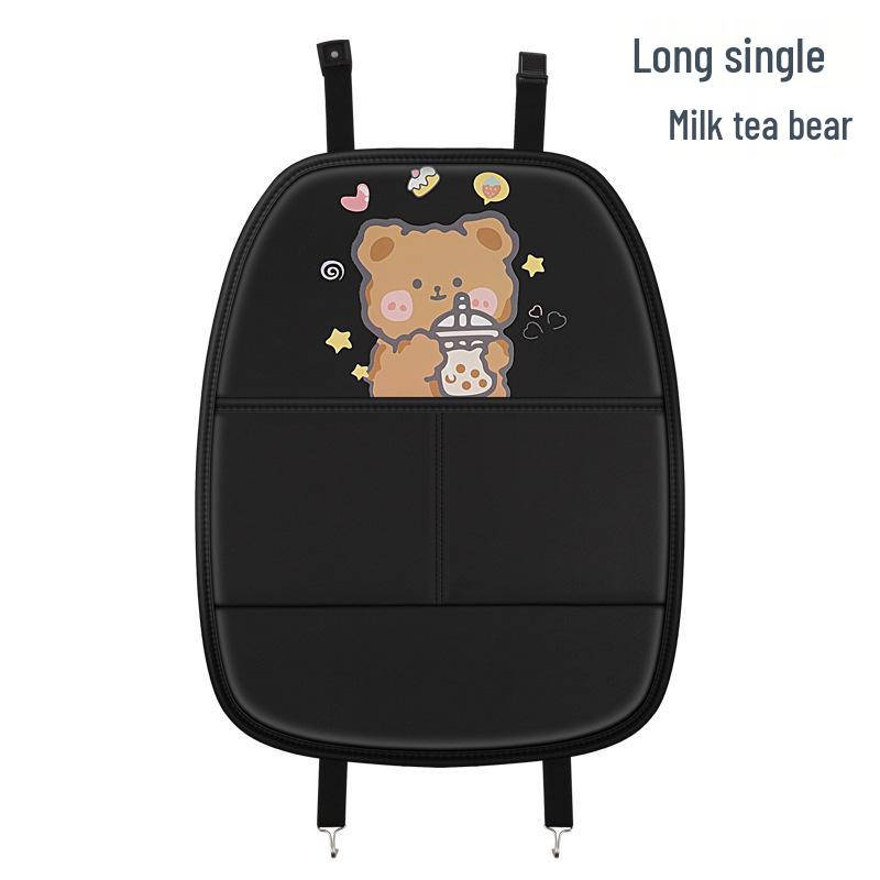 Car Seat Back Organizer with Kick Mat and Storage Compartments