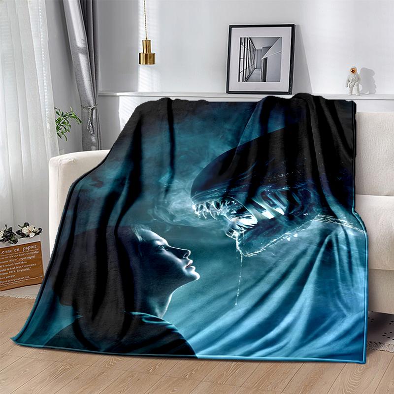 Alien Flannel Blanket Soft Warm All-Season Throw, Design for Camping, Car Travel, Hiking Sofa, Bed, Office Perfect Gift for Parties
