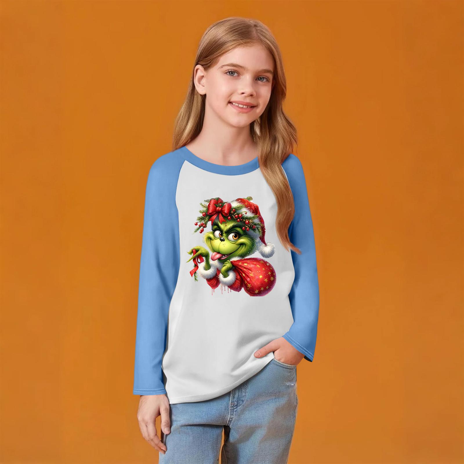 

Детский модный удобный пуловер с рождественским принтом на шее, топ с длинным рукавом 140