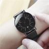 Wish Dashboard Men's Mesh Strap Watch with Blue and Red Hands and Calendar