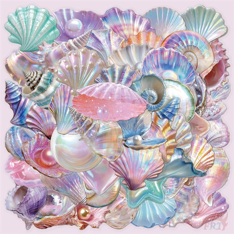 50Pcs/Set Shell Conch Starfish Pearl PET Stickers Waterproof DIY Fashion Doodle Decals Stickers