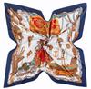 New Arrival Brand Shawl 100% Twill Silk Scarf Horse Carriage 130cm Square Scarves Print Kerchief Bandana Woman Headband Hijab