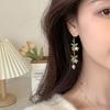 1 Paar Tropfen Ohrringe Piercing Exquisite helle Farbe grüne Blätter Faux Perlen