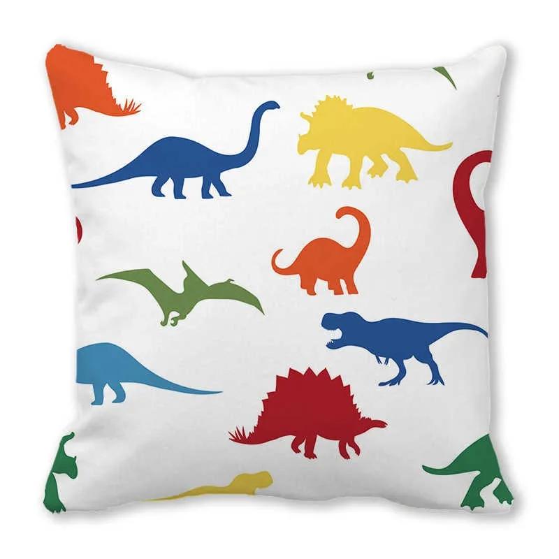 Büro Sofa Auto Kissenbezug Luxus Heimdekoration Kissenbezug Niedlicher Cartoon Kleiner Dinosaurier Tiermuster