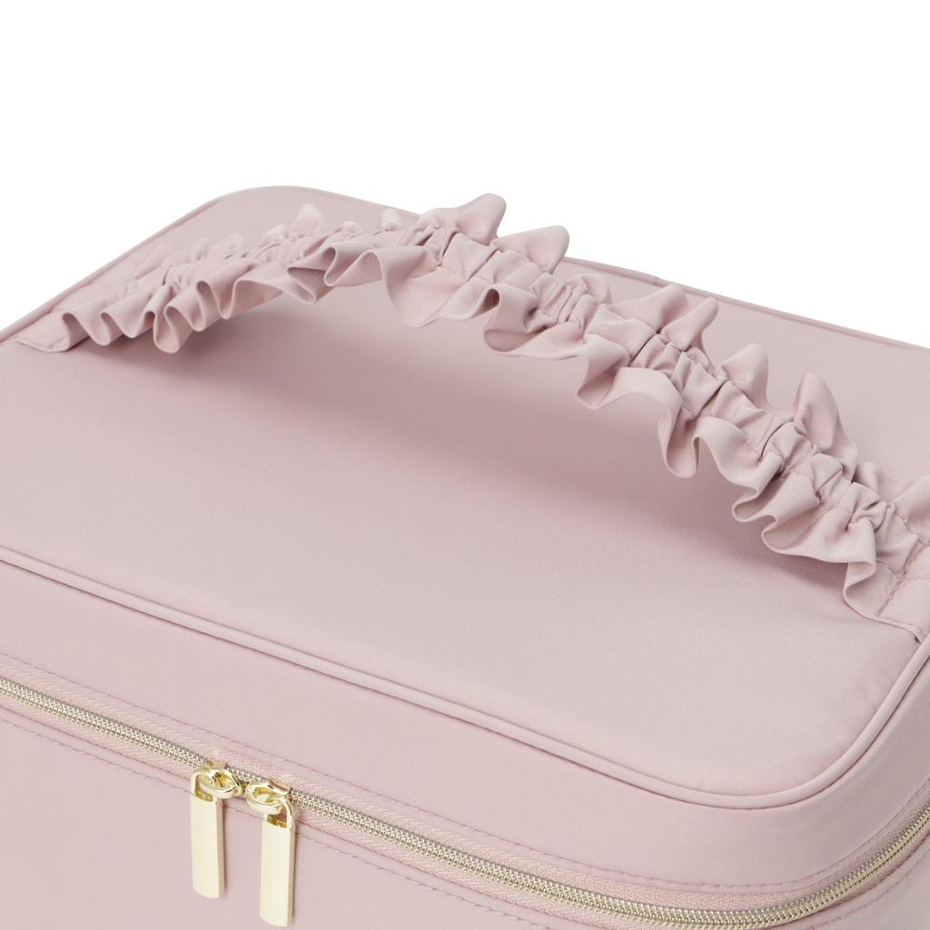 Francfranc Frill Vanity Pouch, Large, Pink