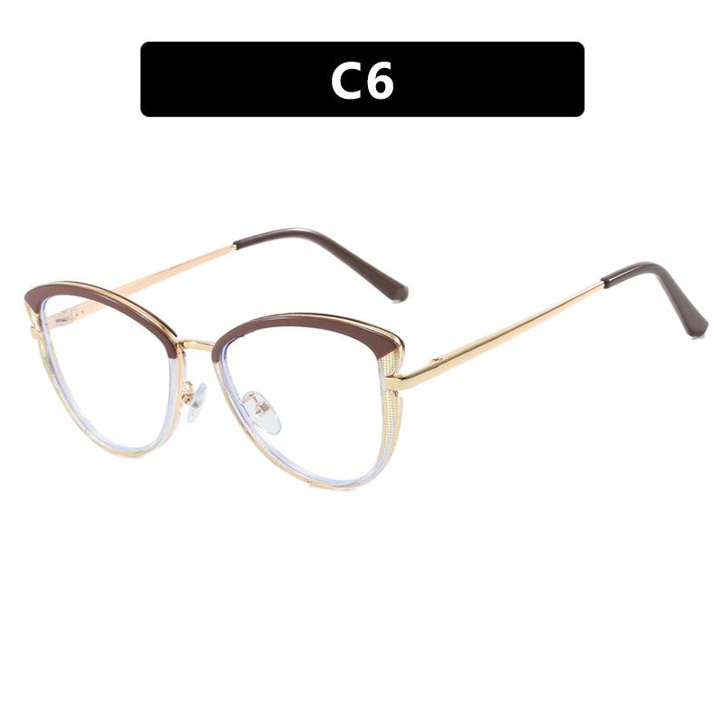 Cat Eye flat mirror TR90 anti blue light glasses frame fashionable color matching can be matched with myopia glasses frame
