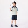 Xiaoyinman Boys' Color Block Raglan Polo Two-Piece Set