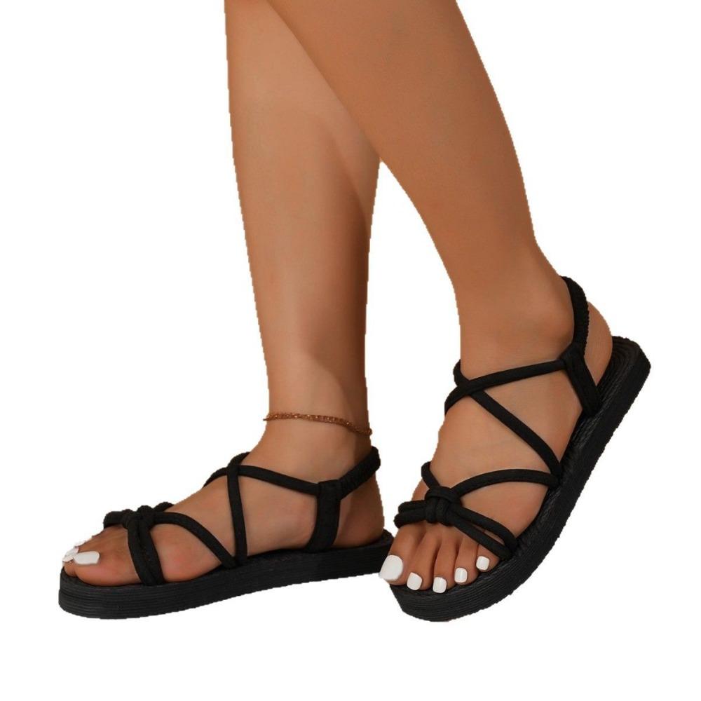 2025 Dámské Letní Sandály Volnočasové Klínky Boty Měkká EVA Podrážka Lehké Elastický Pásek na Patě Dívčí Studentské Platformové Sandály