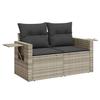 Vidaxl 9-Cz. Garden Furniture Set, Cushions, Light Grey Poly Rattan