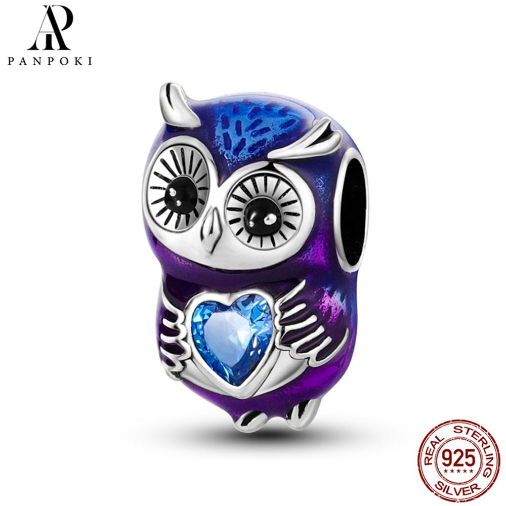 PANPOKI Brand New Owl Cat Beading Pendant Bead Component Compatible With Authentic Original High Quality Fine Bracelet High Quality Fine Jewelry