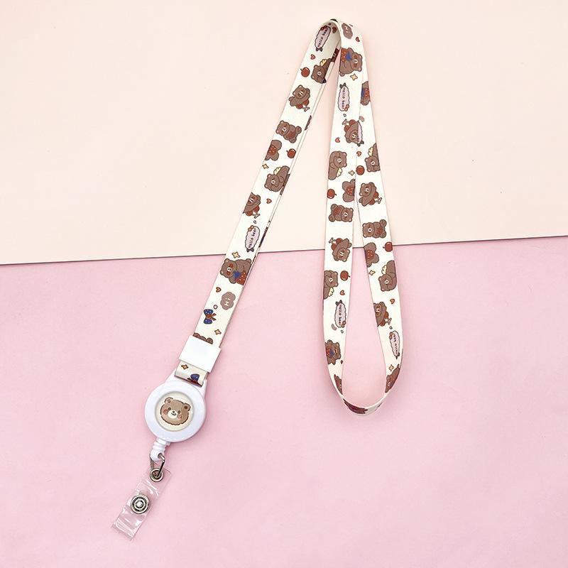 Cartoon Teleskopische Leichtziehbare Schnalle Lanyard Studenten Anti-Verlust Kartenhalter Halsband Langes Seil Arbeits Namensschild Namensschild Lanyard