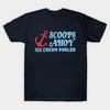 Чоловіча чорна футболка з принтом Scoops Ahoy Ice Cream Parlor - Stranger Things, друк на папері для термопереносу без вирізання, бавовняна футболка