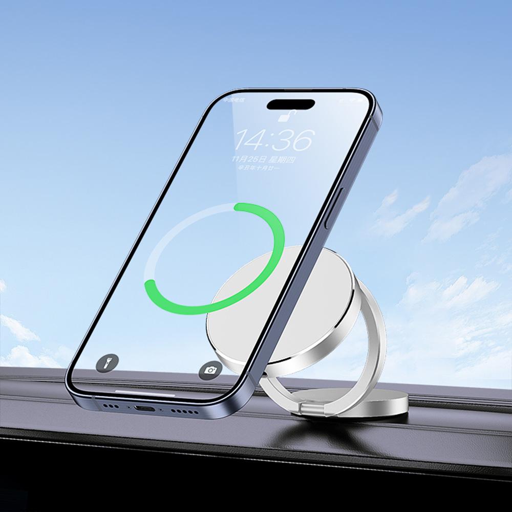 New Car Phone Holder Super Stable Magnetic Folding Mount Stand Suction Cell Support In Car Bracket For All Mobile Phone