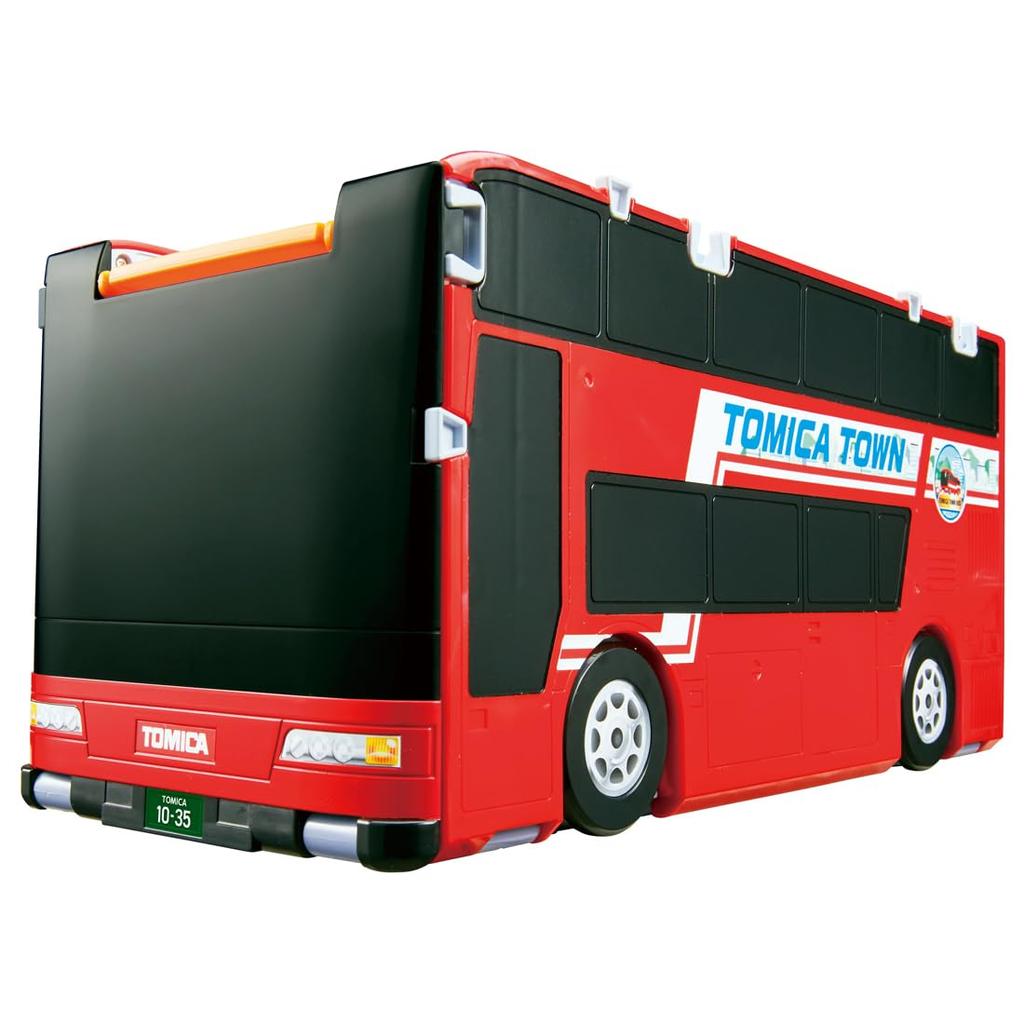 Takara Tomy Tomica Vehicle Town Big Transforming Bus Rotary Miniature Car Toy for ages 3 and up Double-Decker (with Tomica)