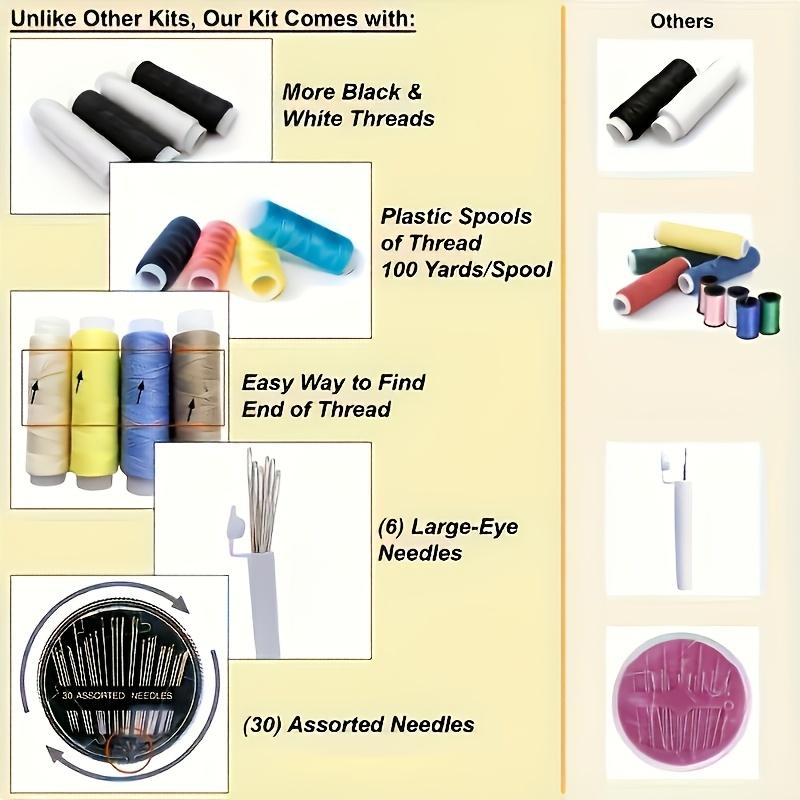 Compact Travel Sewing Kit for Beginners & Adults - Essential DIY Mending Set with Needles, Thread & Accessories
