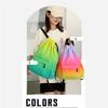 Nylon Gradient Bundle Pocket Backpack Large Capacity Waterproof Sports Drawstring Bag Portable Casual Daily Travel School Bag