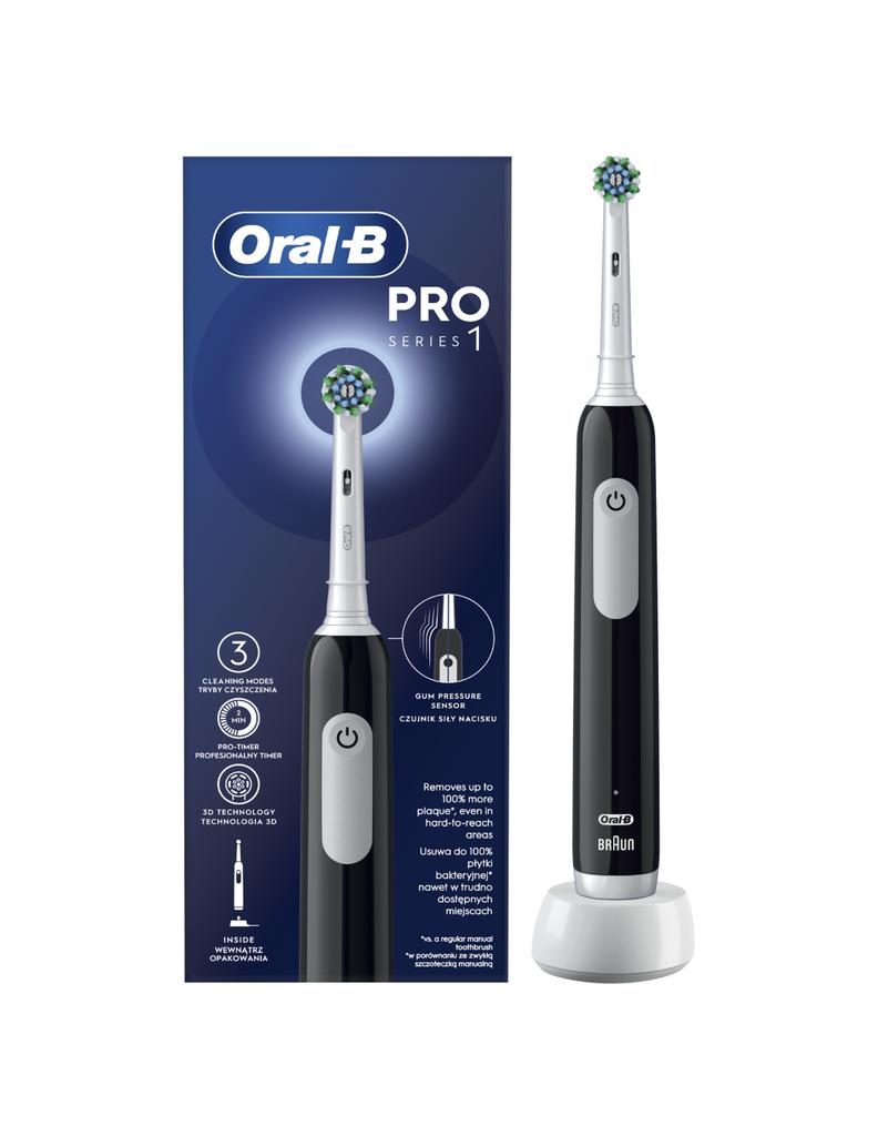Oral-B | Pro Series 1 Cross Action | Electric toothbrush | Rechargeable | For adults | Black | Brush heads included: 1 | Brushing modes: 3