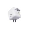 65W GaN Mobile Charger with Retractable Cable, USB & Type-C Ports, Compatible with Chinese & European Plugs
