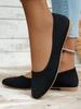 Square-toe Flat Knitted Shoes, Comfortable and Convenient Solid-color Women's Single Shoes 2026