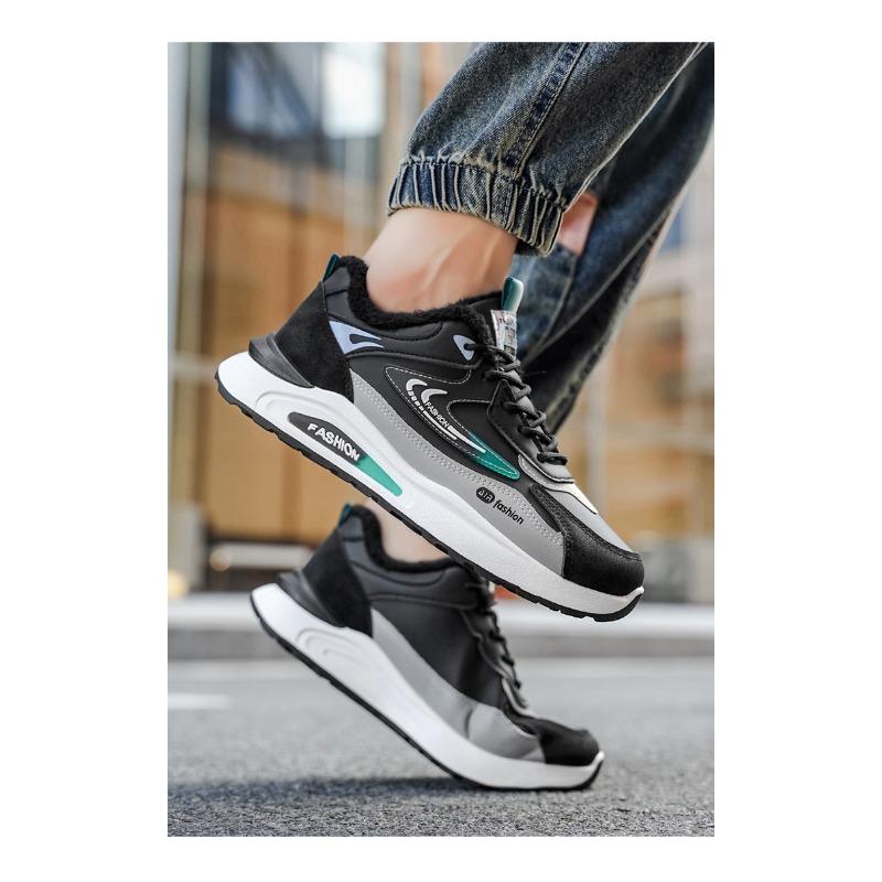 Men Winter Fleece Lined Thick Sole Non Slip Casual Sports Chunky Sneakers