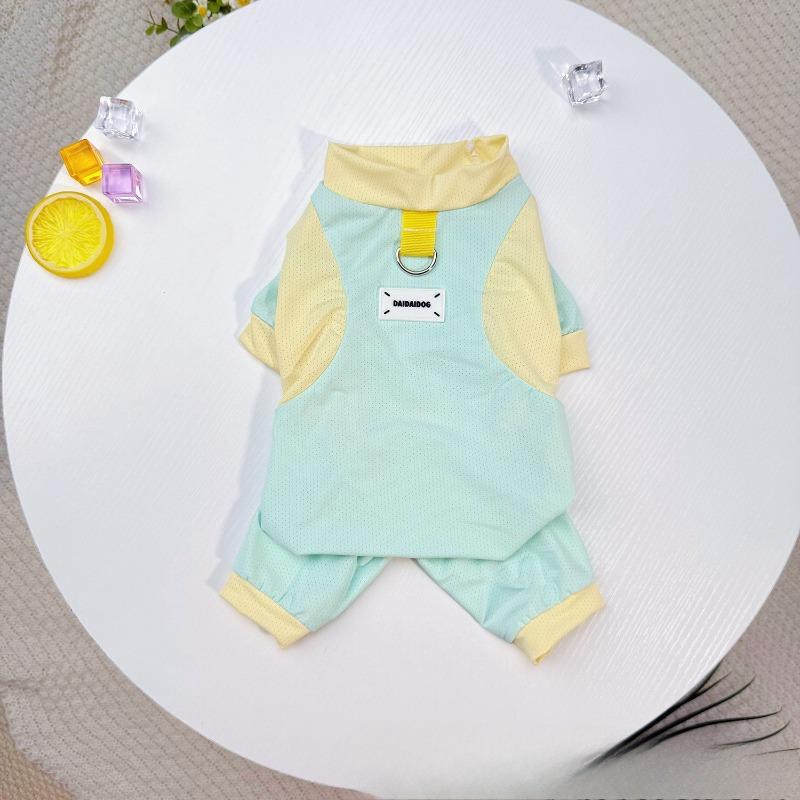 Pet Dog Clothing - Spring and Summer Ice Silk Cooling Four-Legged Coat with Mesh Panels - Cat Cool Clothing - Sun Protection Suit