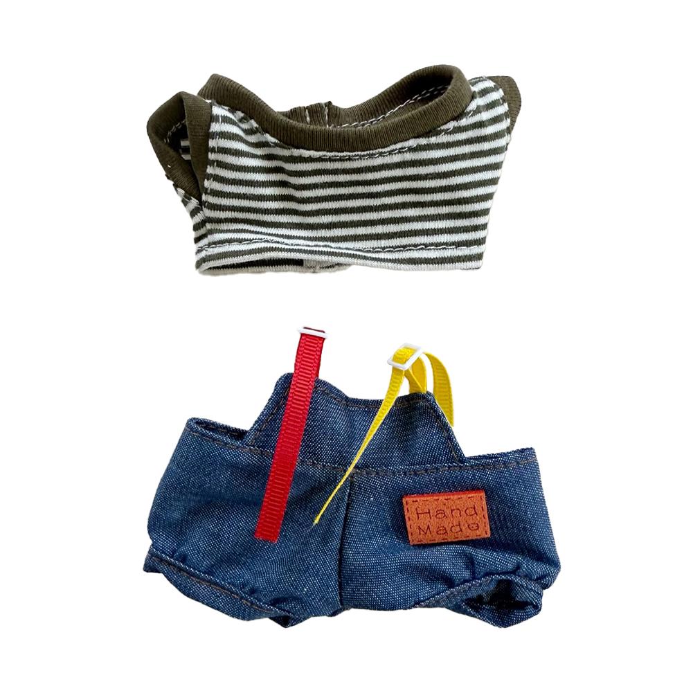 For 17cm Labubu Doll Clothes Fashion Clothes Denim Overalls Clothes Color Match Shirts Dolls Accessories Cute Decoration Little Cloths