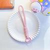 14CM Color Block Woven Plush Mobile Phone Lanyard & Anti-Lost Keychain Rope